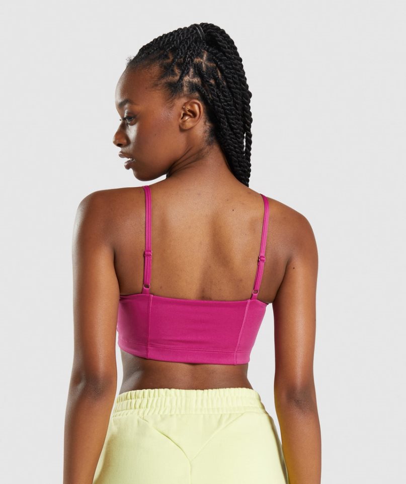 Women's Gymshark Bandeau Sports Bra Pink | NZ 2FOCDR